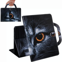 Half-Faced Cat Pattern Horizontal Flip Leather Case for Huawei MediaPad T5, with Holder & Card Slot & Wallet