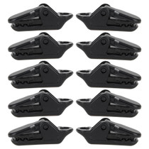 100pcs Tents Accessories Awning Wind Rope Clamp Plastic Clip Outdoor Camping Tent Alligator Cip Hook(Black)