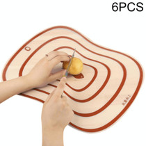 6 PCS Kitchen Chopping Blocks Flexible Transparent PP Cutting Boards M(30.5x23.5cm)(Orange)