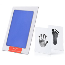 Non-Toxic Baby Handprint Footprint Imprint Souvenirs Infant Clay Toy Gifts(Sky blue)