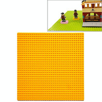 32*32 Small Particle DIY Building Block Bottom Plate 25.5*25.5 cm Building Block Wall Accessories Toys for Children(Yellow)