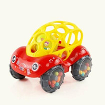 Soft Plastic Toy Car Inertial Slide With Colorful Ball Anti-fall Children Toy Car Baby Car Doll(Red)