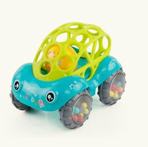 Soft Plastic Toy Car Inertial Slide With Colorful Ball Anti-fall Children Toy Car Baby Car Doll(Green)