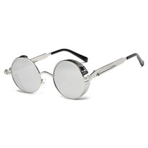 Metal Round Frame Steampunk Retro Sunglasses for Men Women(10)