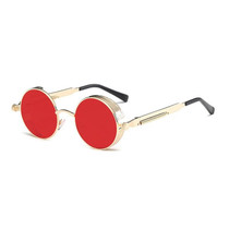 Metal Round Frame Steampunk Retro Sunglasses for Men Women(11)