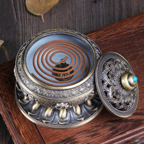 Unique Mosquito Incense Burner Mosquito Coil Holder with Metal Mesh Cover(Bronze)