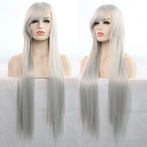 Anime Cosplay Role Playing Color Wig COS Harajuku Style 80cm Long Straight Hair(Silver)