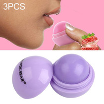 3 PCS Natural Plant Organic Sphere Ball Lipstick Embellish Lip Balm(Purple)