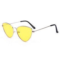 Cat Eye Sunglasses Current Trigonal Light coloured Lens Sunglasses(Yellow)