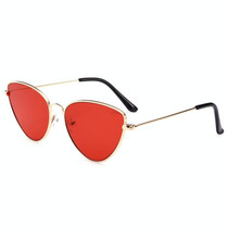 Cat Eye Sunglasses Current Trigonal Light coloured Lens Sunglasses(Red)