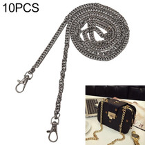 10 PCS Metal Chain Shoulder Bags Handbag Buckle Handle DIY Double Woven Iron Chain Belt 140cm(Chrome Black)