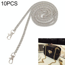 10 PCS Metal Chain Shoulder Bags Handbag Buckle Handle DIY Double Woven Iron Chain Belt 140cm(Silver)
