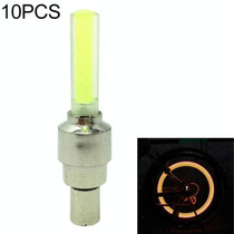 10 PCS LED Bicycle Lights Wheel Tire Valve Caps Bike Accessories Cycling Lantern Spokes Lamp(Yellow)