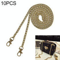 10 PCS Metal Chain Shoulder Bags Handbag Buckle Handle DIY Double Woven Iron Chain Belt 140cm(Copper)