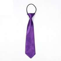 10 PCS Solid Color Casual Rubber Band Lazy Tie for Children(Purple)