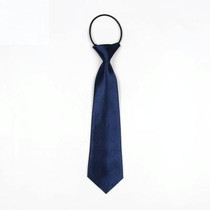 10 PCS Solid Color Casual Rubber Band Lazy Tie for Children(Navy Blue)