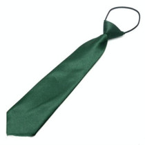 10 PCS Solid Color Casual Rubber Band Lazy Tie for Children(Dark green)