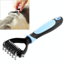 Fur Hair Grooming Hair Shedding Tool Brush for Dog Pet Cat(Blue)