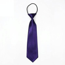 10 PCS Solid Color Casual Rubber Band Lazy Tie for Children(Dark Purple)