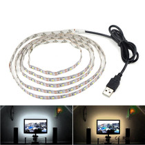 USB Power SMD 3528 Epoxy LED Strip Light Christmas Desk Decor Lamp for TV Background Lighting, Length:1m(Warm White)