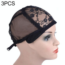3 PCS Elastic Hair Net Cap Lace Mesh Bottom Cover Wig Accessories, Size:56CM(Black)