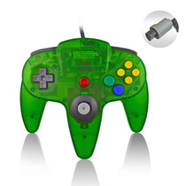 For Nintendo N64 Wired Game Controller Gamepad(Dark Green)