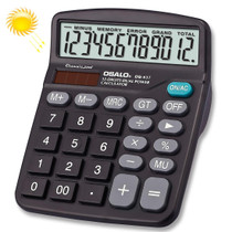 OSALO OS-837 12 Digits Desktop Calculator Solar Energy Dual Power Calculator
