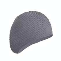 2 PCS Silicone Waterproof Swimming Caps Protect Ears Long Hair Sports Swimming Cap for Adults(Gray)