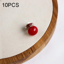 10 PCS Versatile Pearl Stud Buckle Anti-light Collar Buttonigan Shawl Pin Needle Diy Scarf Collar Pin Brooch Pin(Red)
