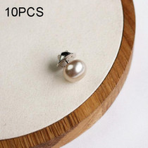 10 PCS Versatile Pearl Stud Buckle Anti-light Collar Buttonigan Shawl Pin Needle Diy Scarf Collar Pin Brooch Pin(Champagne)
