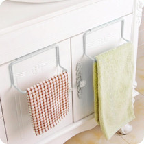 Kitchen Towel Rack Hanging Holder Cupboard Cabinet Door Back Hanger Towel Sponge Holder Storage Rack for Bathroom(White)