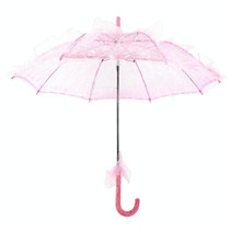Wedding Parties Bridal Lace Cotton Umbrella Dancing Photography Prop Umbrella(Pink)