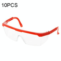 10 PCS Outdoor Safety Glasses Spectacles Eye Protection Goggles Dental Work Eyewear(Red Frame White Lens)