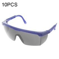 10 PCS Outdoor Safety Glasses Spectacles Eye Protection Goggles Dental Work Eyewear(Blue Frame Grey Lens)