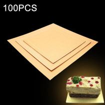 100 PCS Square Cake Cardboard Pad Golden Cake Mousse Cake Mat, Size: 25 x 25cm