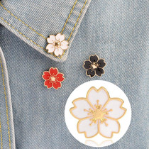 Sweet Cherry Blossom Brooch Drip Flower Collar Pin Badges Clothing Bags Accessories(White)
