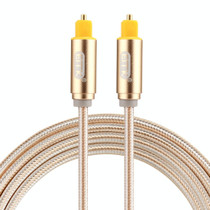 EMK 1.5m OD4.0mm Gold Plated Metal Head Woven Line Toslink Male to Male Digital Optical Audio Cable(Gold)