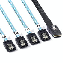 Mini SAS (SFF-8087) to 4 x SATA 7-Pin Female Forward Breakout 6Gbps Data Cable, Length: 50cm