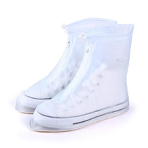 Fashion PVC Non-slip Waterproof Thick-soled Shoe Cover Size: S(White)