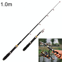 30cm Portable Telescopic Sea Fishing Rod Mini Fishing Pole, Extended Length : 1.0m, Black Tube-type Reel Seat