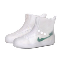 Fashion Integrated PVC Waterproof  Non-slip Shoe Cover with Thickened Soles Size: 30-31(White)