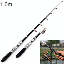 30cm Portable Telescopic Sea Fishing Rod Mini Fishing Pole, Extended Length : 1.0m, Black Clip Reel Seat