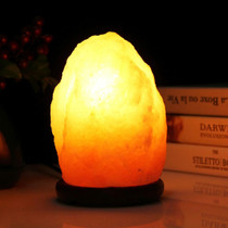 E12 Small Dimmable Himalayan Salt Lamp , Crystal Rock Healthy Table Desk Lamp Night Light with Wood Base & Bulb & Switch, Small Size Weight 1-2KG, AC 110V, US Plug