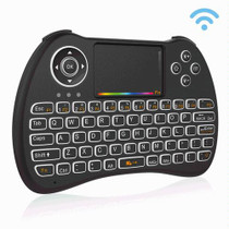 H9 2.4GHz Mini Wireless Air Mouse QWERTY Keyboard with Colorful Backlight & Touchpad for PC, TV(Black)