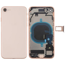 Battery Back Cover Assembly with Side Keys & Vibrator & Speaker Ringer Buzzer & Power Button + Volume Button Flex Cable & Card Tray for iPhone 8(Rose Gold)
