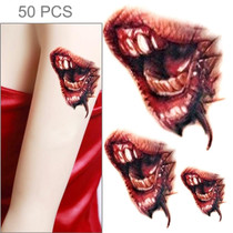 S-297 50 PCS Halloween Terror Realistic Wound Blood Mouth Temporary Tattoo Sticker