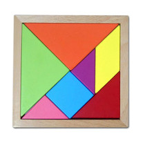 Baby Toy Fine Wooden Jigsaw Puzzle Beech Tangram, Size: 15*15cm