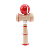 Classic Wooden Skill Toy Kendama with Extra String, Size: 13.5 x 5.5cm(Red)