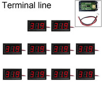 10 PCS 0.56 inch 2 Terminal Wires Digital Voltage Meter with Shell, Color Light Display, Measure Voltage: DC 4.5-30V (Red)