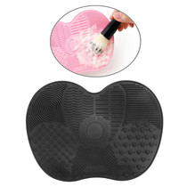 Silicone Brush Cleaner Mat Washing Tools for Cosmetic Make up Eyebrow Brushes Cleaning Pad Scrubber Board Makeup Clean Tool(Black)